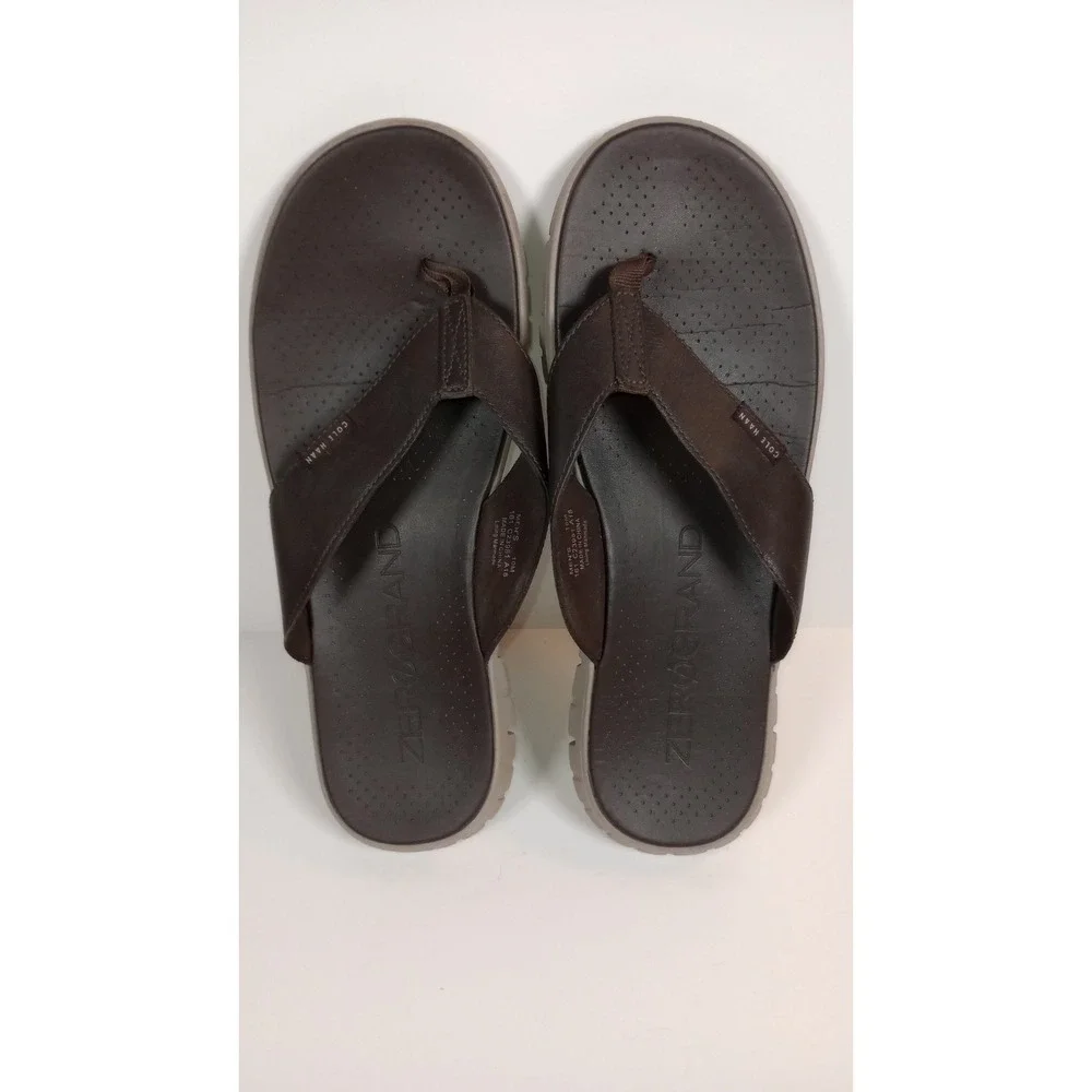 Cole Haan Zerogrand Thong Sandals Brown Leather Mens 10M C23981